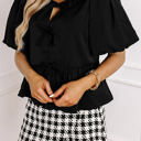  HIDDEN GEMS Classy Bow Tie Blouse