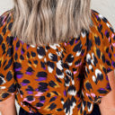  HIDDEN GEMS Artsy Leopard Ruffle Top