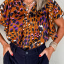  HIDDEN GEMS Artsy Leopard Ruffle Top