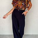  HIDDEN GEMS Artsy Leopard Ruffle Top