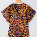  HIDDEN GEMS Artsy Leopard Ruffle Top