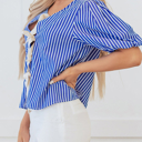  HIDDEN GEMS Stripe Bow Tie Top