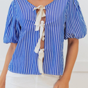  HIDDEN GEMS Stripe Bow Tie Top