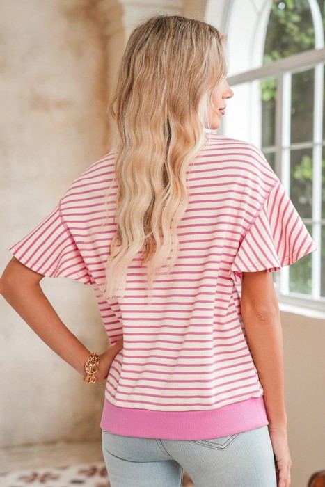 HIDDEN GEMS | Sweet Summer Stripe Ruffle Sleeve Top