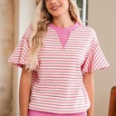  HIDDEN GEMS | Sweet Summer Stripe Ruffle Sleeve Top