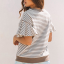  HIDDEN GEMS | Sweet Summer Stripe Ruffle Sleeve Top