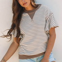  HIDDEN GEMS | Sweet Summer Stripe Ruffle Sleeve Top