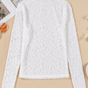  HIDDEN GEMS Floral Lace Mock Neck Top