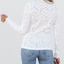  HIDDEN GEMS Floral Lace Mock Neck Top