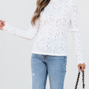  HIDDEN GEMS Floral Lace Mock Neck Top