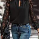  HIDDEN GEMS Sultry Floral Lace Blouse