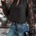  HIDDEN GEMS Sultry Floral Lace Blouse