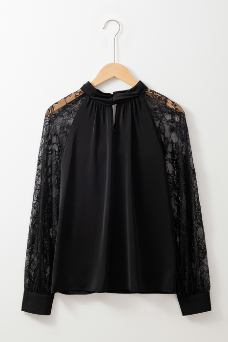 HIDDEN GEMS Sultry Floral Lace Blouse