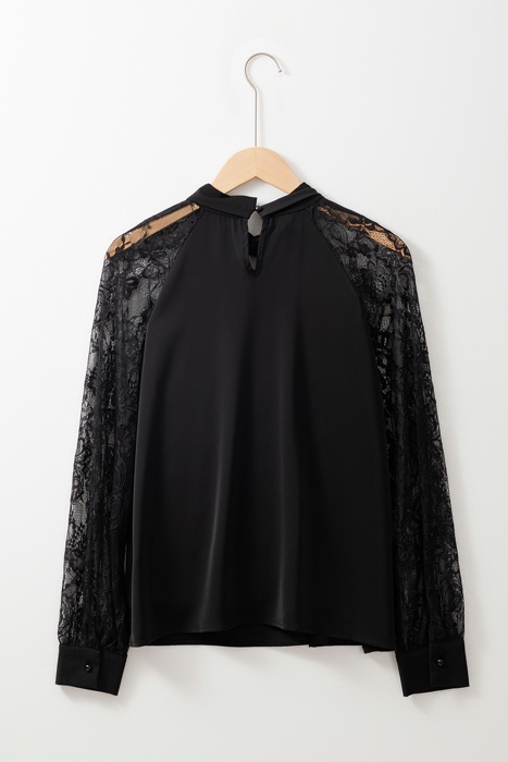 HIDDEN GEMS Sultry Floral Lace Blouse