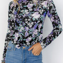  HIDDEN GEMS Floral Mesh Fitted Top