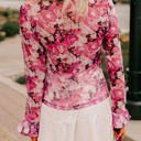  HIDDEN GEMS Floral Romance Mesh Ruffle Top