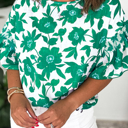  HIDDEN GEMS Vibrant Floral Loose Blouse