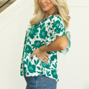  HIDDEN GEMS Vibrant Floral Loose Blouse