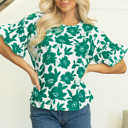  HIDDEN GEMS Vibrant Floral Loose Blouse