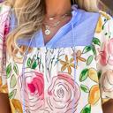  HIDDEN GEMS Artsy Floral Ruffle Top