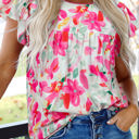  HIDDEN GEMS | Blooming Floral Flutter Sleeve Blouse