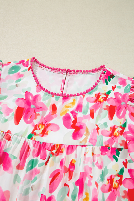 HIDDEN GEMS | Blooming Floral Flutter Sleeve Blouse