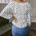  HIDDEN GEMS | Whimsical Polka Dot Peplum Top