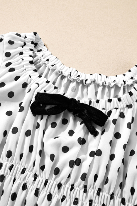 HIDDEN GEMS | Whimsical Polka Dot Peplum Top