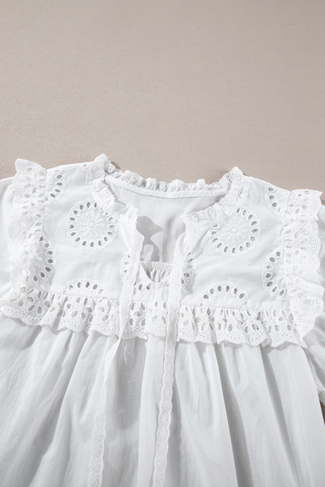 HIDDEN GEMS | Breezy Embroidered Eyelet Blouse