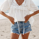  HIDDEN GEMS | Breezy Embroidered Eyelet Blouse