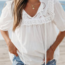  HIDDEN GEMS | Breezy Embroidered Eyelet Blouse