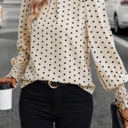  HIDDEN GEMS Ruffle Polka Dot Blouse