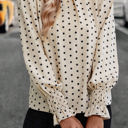  HIDDEN GEMS Ruffle Polka Dot Blouse