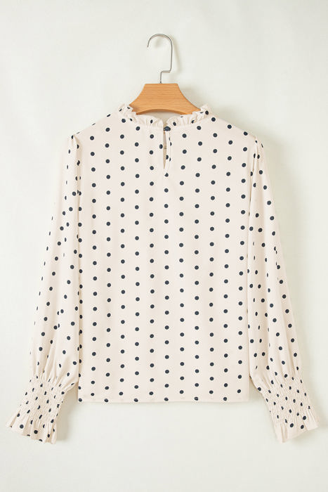 HIDDEN GEMS Ruffle Polka Dot Blouse