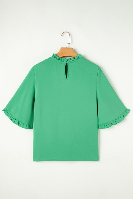 HIDDEN GEMS Ruffle Bell Sleeve Top