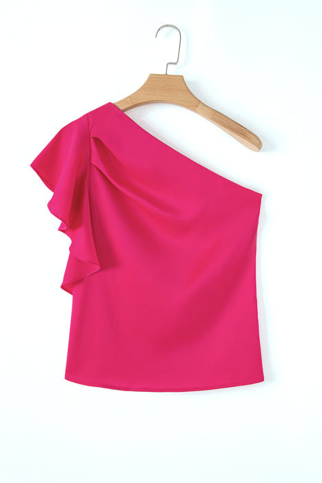 HIDDEN GEMS Ruffle Assymetrical Sleeve Blouse