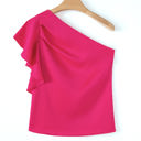  HIDDEN GEMS Ruffle Assymetrical Sleeve Blouse