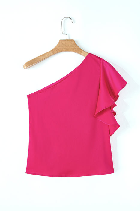 HIDDEN GEMS Ruffle Assymetrical Sleeve Blouse