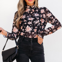  HIDDEN GEMS Floral Mesh Fitted Top