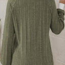  HIDDEN GEMS | Solid Ribbed Contrast Trim Long Sleeve Top