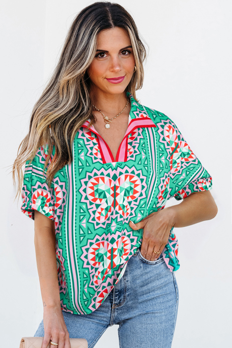 Sweet Escape Abstract Vibrant Blouse