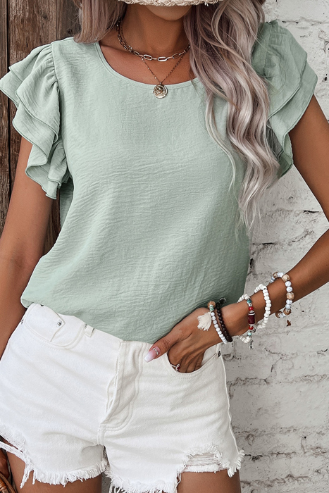 HIDDEN GEMS | Classic Chic Ruffle Sleeve Blouse