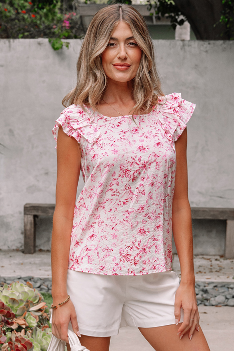 Sweetheart Floral Ruffled Top