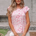 Sweetheart Floral Ruffled Top