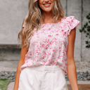  Sweetheart Floral Ruffled Top