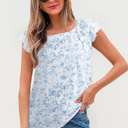  Sweetheart Floral Ruffled Top