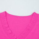 HIDDEN GEMS | Frilled V-Neck 3/4 Sleeve Blouse