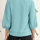  HIDDEN GEMS | Frilled V-Neck 3/4 Sleeve Blouse