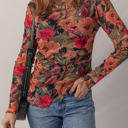 Multicolour Small HIDDEN GEMS | Floral Mesh Lettuce Trim Long Sleeve Top