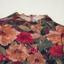  HIDDEN GEMS | Floral Mesh Lettuce Trim Long Sleeve Top